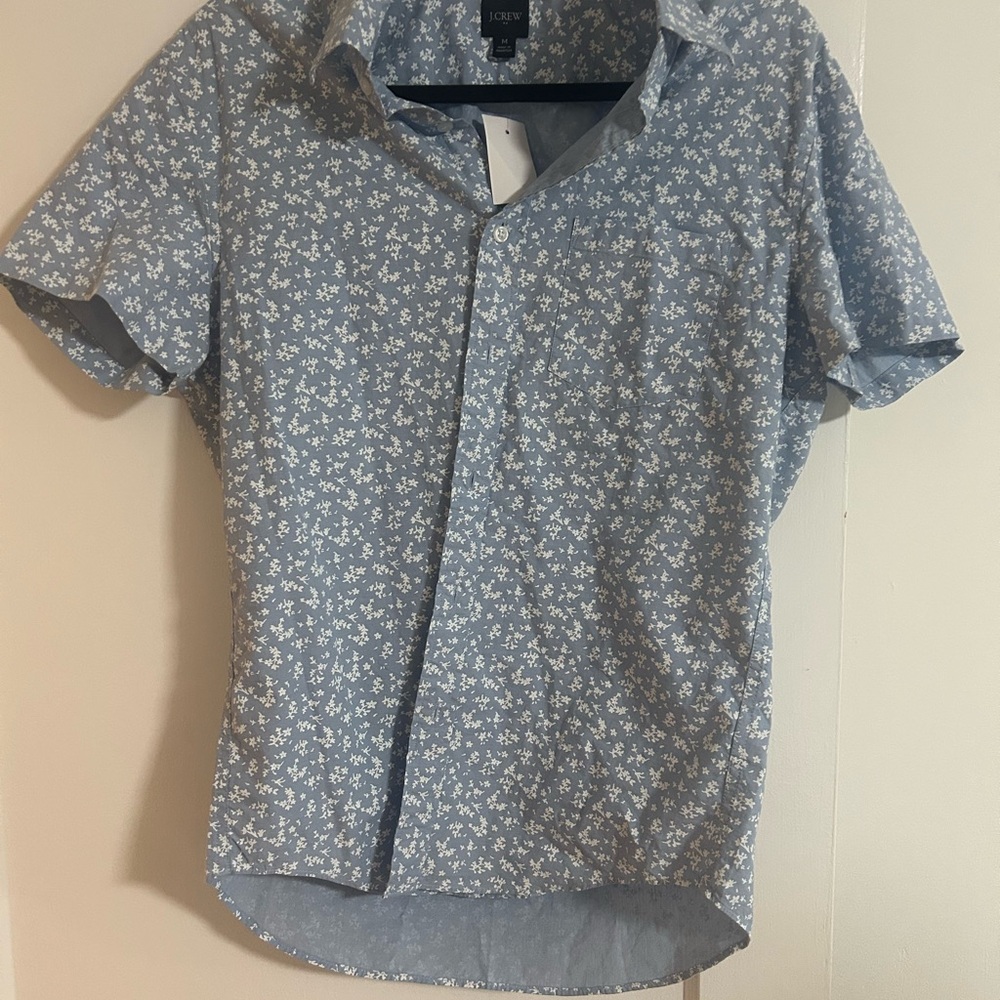 J. Crew Men's Blue Floral Button Down Shirt